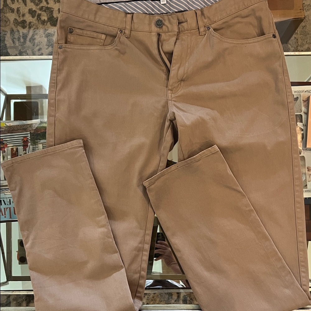 Peter Millar Tan and Blue Striped Pants